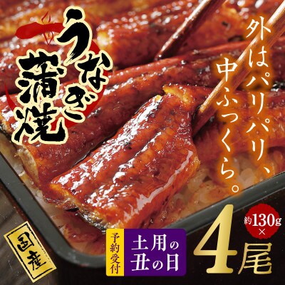 【土用の丑の日】国産うなぎ 約130g×4尾 秘伝のたれ 蒲焼き 先行予約 099H2648d