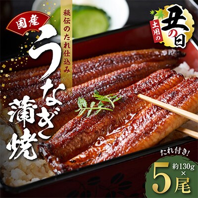 【土用の丑の日】国産うなぎ 約130g×5尾 秘伝のたれ 蒲焼き 先行予約 kgp0046-1d