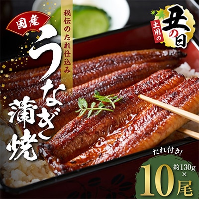 【土用の丑の日】国産うなぎ 約130g×10尾 秘伝のたれ 蒲焼き 先行予約 kgp0047-1d