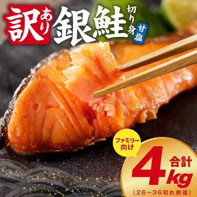 【TVで紹介】銀鮭 切り身 4kg 26-36切れ 訳あり サイズ不揃い G2997
