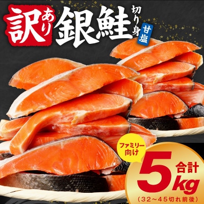 【TVで紹介】銀鮭 切り身 5kg 32-45切れ 訳あり サイズ不揃い G2998