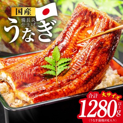 【特別規格】国産うなぎ蒲焼 1280g以上(大サイズ8尾) kgp0134