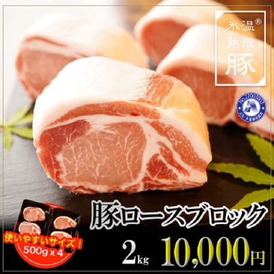 氷温(R)熟成豚 国産豚ロースブロック2kg(500g×4) 010B641