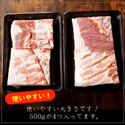 氷温(R)熟成豚 国産豚バラブロック2kg(500g×4) 010B643