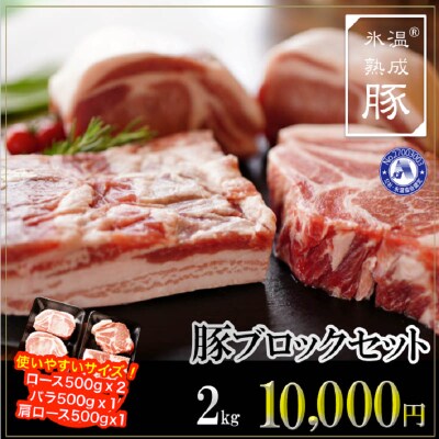 氷温(R)熟成豚 国産豚ブロックセット2kg(500g×4) 010B644