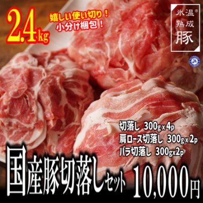 氷温(R)熟成豚 国産豚切落しセット 3種2.4kg 010B815