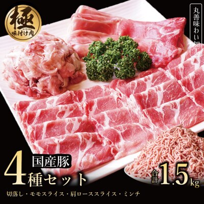【極味付け肉】国産 豚肉 4種セット 合計1.5kg 099H2636