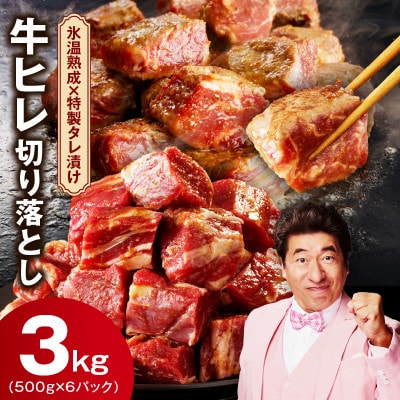 【大満足】牛ヒレ肉 切り落とし 3kg 小分け 500g×6P 氷温熟成×特製ダレ mrz0153