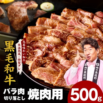 黒毛和牛 バラ 焼肉用 500g 切り落とし 小分け 氷温熟成×特製ダレ mrz0306