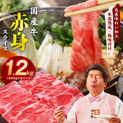 【氷温熟成×極味付け】国産牛肉 赤身スライス(うで もも)1.2kg 丸善味わい加工 mrz0255