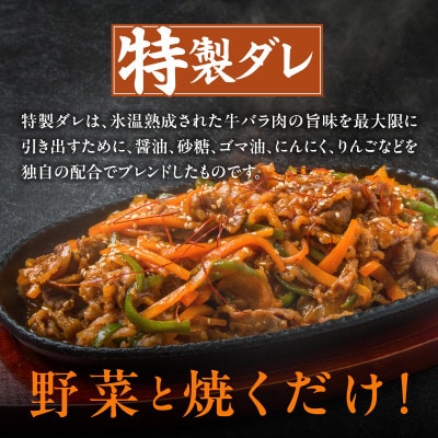 味付き 牛バラ肉 切り落とし 1kg【氷温熟成×特製ダレ プルコギ 500g×2P】 mrz0382