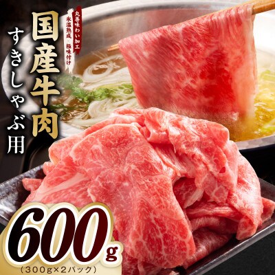 国産牛肉 すきしゃぶ用 600g 氷温熟成×極味付け 300g×2P 訳あり mrz0471
