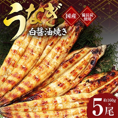 国産!うなぎ白醤油焼き5尾　せいろ蒸し備長炭仕上げ kgp0043
