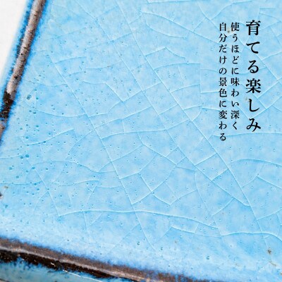 泉州ブルーに育つ貫入の美。万能長角ソーサー(2枚セット) 099H4536
