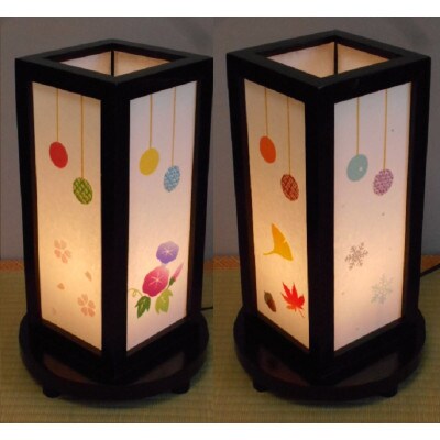 正絹着物生地で作ったおしゃれな行灯 おしゃれな四季 あんどん あかり 夢あかり 030D096