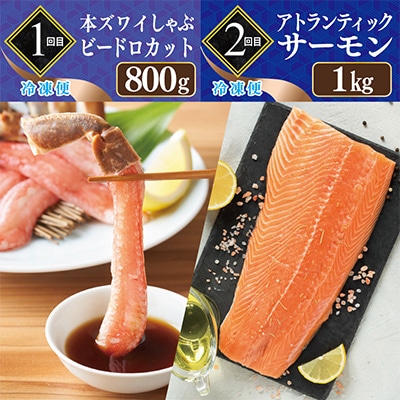 【毎月定期便】北国からの贈り物 海の幸 総量 3kg以上 定期便　全4回 G888