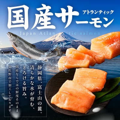 国産アトランティックサーモン 1kg ポーション 小分け 真空パック 訳あり nbj0011