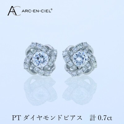 ARC-EN-CIEL PTダイヤピアス 計0.7ct【鑑別書付き】 J055