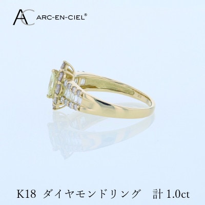 アルカンシェル K18ダイヤリング 計1.0ct【鑑別書付き】サイズ『9号』 J059