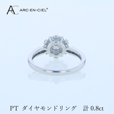 ARC-EN-CIEL PTダイヤリング 計0.8ct【鑑別書付き】サイズ『9号』 J062