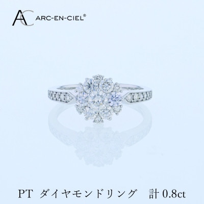 ARC-EN-CIEL PTダイヤリング 計0.8ct【鑑別書付き】サイズ『11号』 J062