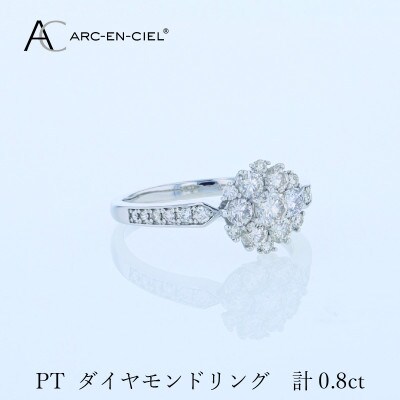 ARC-EN-CIEL PTダイヤリング 計0.8ct【鑑別書付き】サイズ『11号』 J062