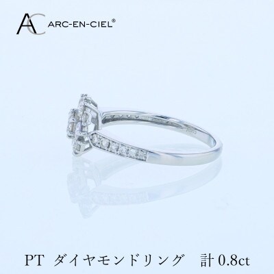 ARC-EN-CIEL PTダイヤリング 計0.8ct【鑑別書付き】サイズ『11号』 J062