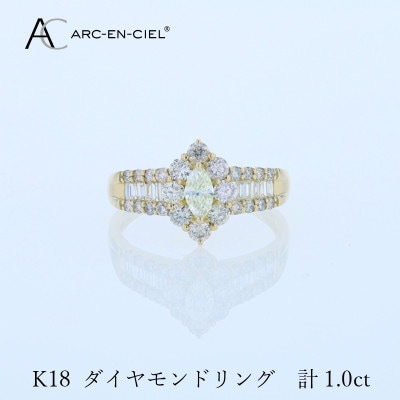 アルカンシェル K18ダイヤリング 計1.0ct【鑑別書付き】サイズ『13号』 J059