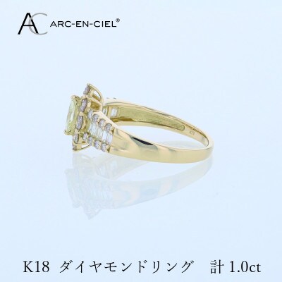 アルカンシェル K18ダイヤリング 計1.0ct【鑑別書付き】サイズ『13号』 J059