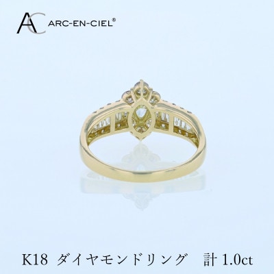 アルカンシェル K18ダイヤリング 計1.0ct【鑑別書付き】サイズ『15号』 J059