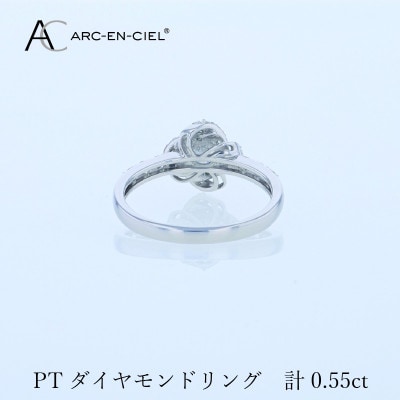 ARC-EN-CIEL PTダイヤリング 計0.55ct【鑑別書付き】サイズ『16号』 J057