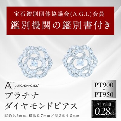 ARC-EN-CIEL PTダイヤピアス(計0.28ct)【鑑別書付き】