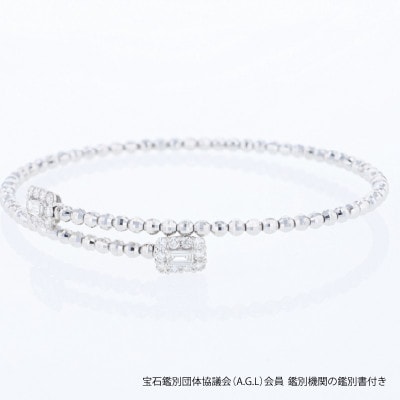 アルカンシェルPTダイヤ形状記憶バングル(計 0.52ct)【鑑別書付き】サイズM J094