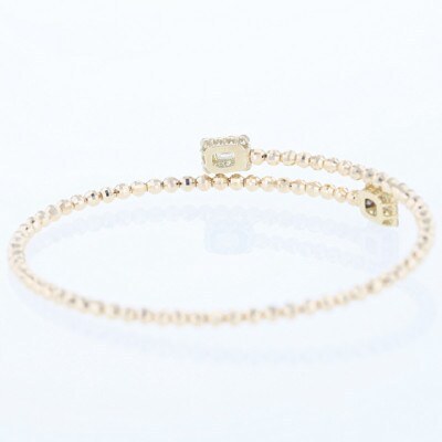 アルカンシェルYGダイヤ形状記憶バングル(計 0.52ct)【鑑別書付き】サイズL J095