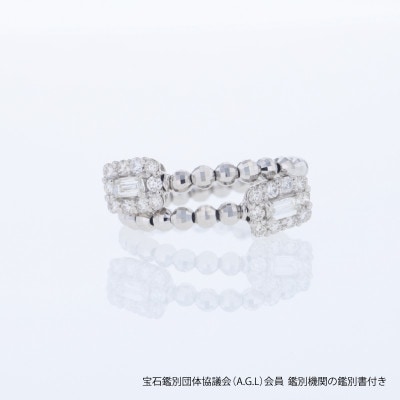 アルカンシェル PTダイヤ形状記憶リング(計0.52ct)【鑑別書付き】サイズM J101