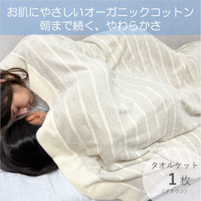 お肌にやさしいタオルケット(cotton meシリーズ)1枚(ブラウン) 020C258