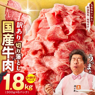 国産 牛肉 切り落とし 1.8kg(300g×6)【氷温熟成×極味付け】mrz0120