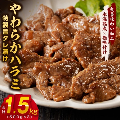 やわらかハラミ 1.5kg 特製旨タレ漬け 焼肉用【氷温熟成×特製旨ダレ】mrz0001