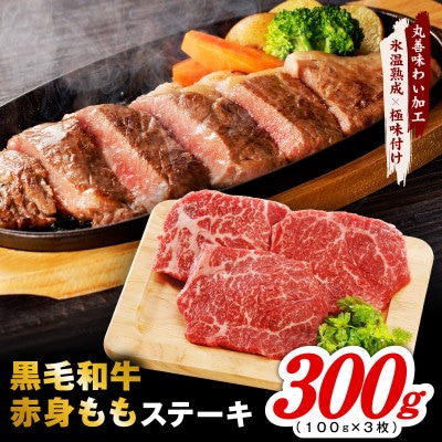 【氷温熟成×極味付け】黒毛和牛 赤身 もも ステーキ 3枚 総量300g mrz0433