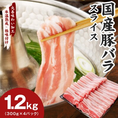 【氷温熟成×極味付け】国産 豚バラ スライス 1.2kg 小分け 300g×4P mrz0442