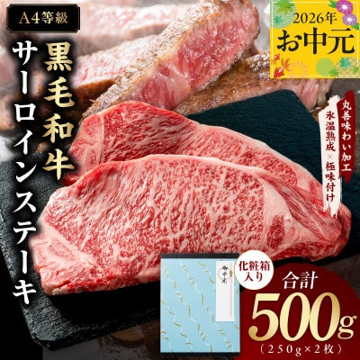 【中元/熨斗】黒毛和牛 サーロインステーキ500g 氷温熟成×極味付け A4ランク mrz0266t