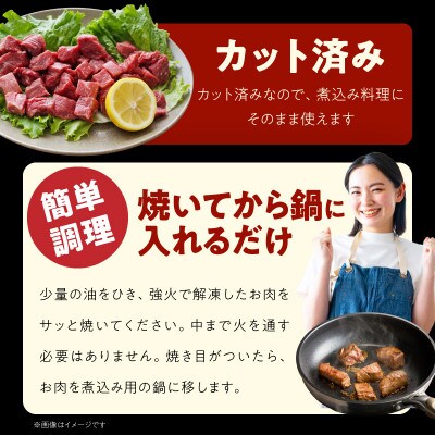 【氷温熟成×極味付け】黒毛和牛 赤身 うで・もも 角切り 600g 煮込み用 mrz0437