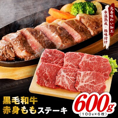 【氷温熟成×極味付け】黒毛和牛 赤身 もも ステーキ 6枚 総量600g 小分け mrz0434
