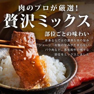黒毛和牛 部位ミックス 焼肉用 1.6kg 氷温熟成×特製ダレ 小分け mrz0510