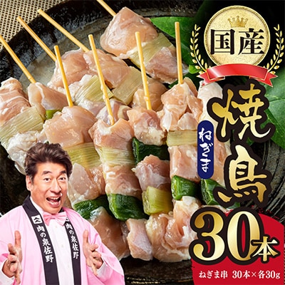 国産 焼き鳥 ねぎま 30本 小分け 30g×30串 もも バーベキュー