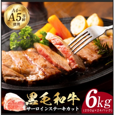 A5/A4等級黒毛和牛サーロインステーキカット合計6kg(250g×24p)極味付肉 CFX0063