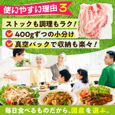 【数量限定】味付け 国産豚バラ 切り落とし 2kg 小分け 400g×5P