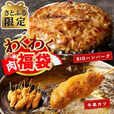 【さとふる限定】わくわく肉福袋(BIGハンバーグ&牛串カツ)CFX0084
