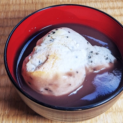 老舗和菓子屋さんの杵つき生丸餅(ゴマ)12個&こしあん200g×3セット　099H1710