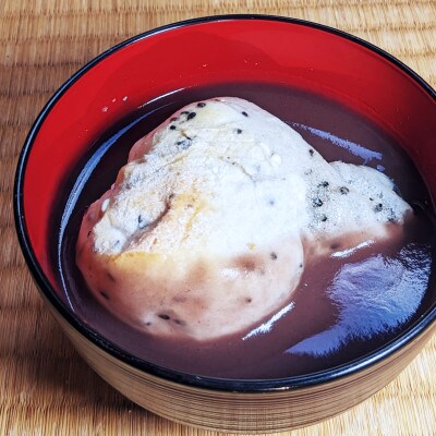 【期間限定】老舗和菓子屋さんの杵つき生丸餅(ゴマ)12個&こしあん300g×3P 099H2559